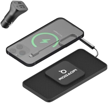 Magnetic Wireless Car Charger Pad – 15 W Fast Charging Solution for i Phone 12-16 Series with Mag Safe Compatibility, 30 cm Cable for Easy Installation, Durable Design with Overheat Protection – Effortless On-the-Go Power for Your Device