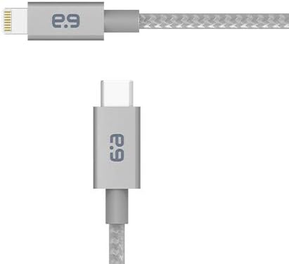 Premium Braided USB C to Lightning Cable – MFi Certified 4 FT Fast Charging & Data Sync for i Phone 14/14 Pro Max, 13/13 Pro, 12, SE, i Pad – Metallic Space Gray with Enhanced Durability and Power Delivery Support