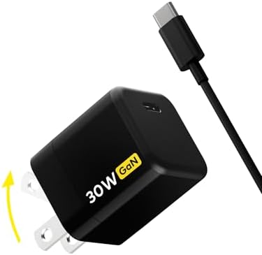 Ultra-Portable HOTO 30 W Ga N USB-C Fast Charger with 3.3 ft Cable – Foldable Wall Adapter Featuring Advanced PPS Technology for Optimal i Phone 16/15/14/13 & Galaxy S24 Ultra/S23 Charging – The Essential Travel Charger for Efficient On-the-Go Power Solutions