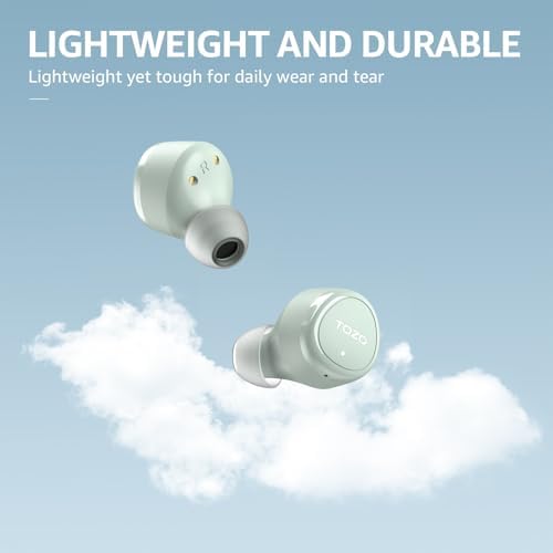 TOZO E1 Bluetooth 5.3 Wireless Earbuds: Advanced Ergonomic In-Ear Headphones with 30-Hour Playtime, IPX6 Waterproof Protection, Customizable Stereo Sound, and Built-in Microphone for Superior Call Clarity and Comfort
