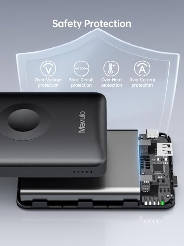 Magnetic 2-in-1 Wireless Portable Charger for Apple Watch & i Phone – 12000 m Ah Fast Charging Power Bank with 20 W Output for i Phone 16/15/14/13/12 & All Apple Watch Series – Compact Travel Essential in Pink – Charge 4 Devices Simultaneously with Advanced Safety Features