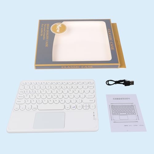 Portable Wireless Bluetooth Keyboard with Touchpad – 10-Inch Rechargeable Slim Design for i Pad Pro, Air, Mini & More | Stylish Purple Finish for Enhanced Productivity on i OS, Android & Windows Devices