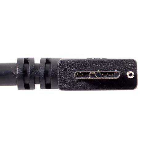 Chenyang 90-Degree Micro USB 3.0 Cable – Type A Male to Micro B Male, 3 M High-Speed Connector for Industrial Cameras & Devices, Enhanced Durability with Mount Panel Screws, Perfect for Tight Spaces and Optimal Cable Management