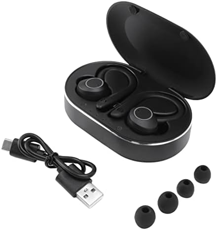 EBTOOLS Waterproof Bluetooth Earbuds – Advanced Noise-Cancelling Sports Headphones with Secure Earhook and Integrated Mic for On-the-Go Listening – Effortless Automatic Pairing and Ultimate Comfort in Sleek Black Finish