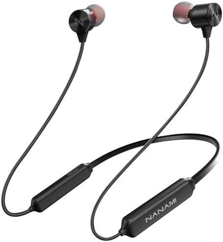 NANAMI Bluetooth Wireless Earbuds – IPX7 Waterproof In-Ear Headphones with Hi-Fi Stereo Sound, Magnetic Neckband & 18 Hours Playtime for Sports and Workouts – Enhanced Comfort & Noise Cancellation for Active Lifestyles
