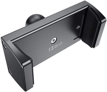 1Zero Aluminum Dash Mount Cell Phone Holder Compatible with 6-8.5″ iPhone & Android Smartphones, 20mm (0.787 inches) Attachment Ball Fit for RAM Mounts Double Socket Arm, One-Click Lock – Enhanced Compatibility and Speed