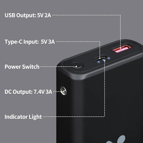 High-Capacity 7.4 V Power Bank for Heating Pads – 10000 m Ah Portable Charger with Rapid Charge and Universal Compatibility for Ultimate Comfort on the Go