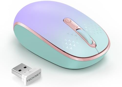 TECKNET 2.4 GHz Wireless Mouse – Ultra-Quiet & Portable Computer Companion with Adjustable DPI, USB Receiver, and Ergonomic Design for Seamless Use Across Chromebook, Laptop, PC & Mac – Enhance Productivity Effortlessly