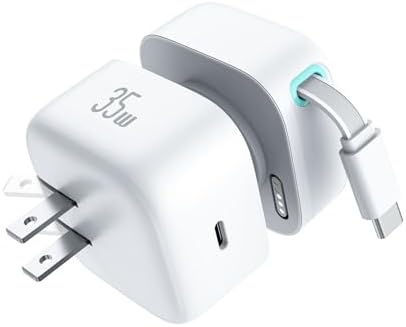 Revolutionary 35 W PD Retractable Charger for i Phone – Versatile Dual Type C Power Adapter with 31.5-Inch Cable | Fast Charging Solution for i Phone 14/13 Pro Max, i Pad, & Air Pods | Compact, Tangle-Free Design for Effortless On-the-Go Power Management