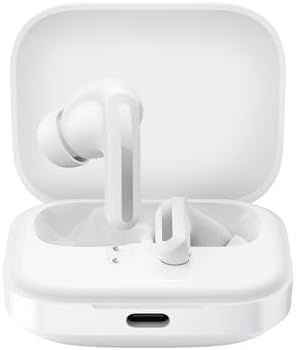 Xiaomi Redmi Buds 5 Wireless Earbuds – Exceptional 46 d B Active Noise Cancellation, 40-Hour Extended Playtime, Cutting-Edge Bluetooth 5.3 Connectivity, Sleek White Aesthetic for Ultimate Comfort and Versatility in Any Environment