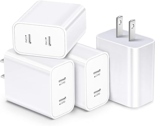 High-Speed USB C Dual Port Charger Block – 2-Pack Type C Wall Charger for i Phone 16/15/14/13/12/11 & i Pad – Fast Charging, Compact Design, Universal Compatibility, Built-in Safety Features for Efficient Power Delivery