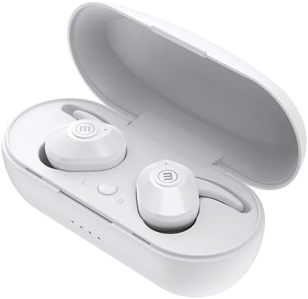 Maxell Jelleez True Wireless Earbuds in White – Superior Sound Clarity with Fast Bluetooth 5.0 Connectivity for Seamless Audio Enjoyment, Ideal for Hands-Free Calls and All-Day Comfort