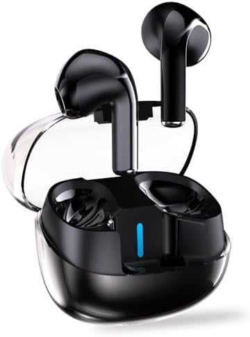 Bluetooth 5.3 Wireless Earbuds with IPX5 Waterproof Feature and Noise Cancelling Mic – Lightweight Earphones with Convenient Wireless Charging Case for Uninterrupted Sound Quality and Comfort During Workouts and Calls