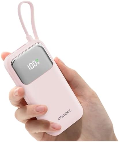 10,000 m Ah Portable Power Bank with Integrated USB-C Cable – Ultra-Fast Charging Solution for i Phone 16/15, Mac Book, Galaxy, i Pad & Air Pods – Your Essential Travel Power Companion with Superior Device Compatibility and Speed