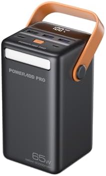 Ultra-High Capacity 50000 m Ah Portable Power Bank with PD 65 W Fast Charging – Versatile USB-C Charger for Laptops, i Phones & Samsung Devices – Sleek Black Design for Outdoor Adventures & Travel with LED Battery Indicator