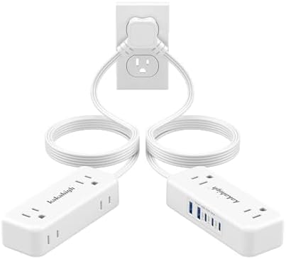Revolutionize Your Charging Setup with the 10 FT Split Extension Cord – Featuring 4 AC Outlets, 2 USB-A & 3 USB-C Ports for Rapid 24 W Charging, Perfect Nightstand Solution for Shared Spaces in Bedrooms and Dorm Rooms – Compact Design for Maximum Flexibility and Enhanced Compatibility with All Devices