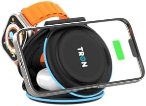 Tron 3-in-1 Magnetic Wireless Charger: Foldable Travel Dock for i Phone 16/15/14/13/12 Pro Max, Apple Watch & Air Pods – Rapid Charging, Enhanced Compatibility & Space-Saving Design