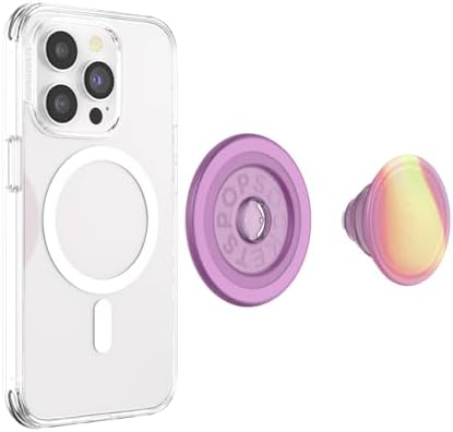 Vibrant Mag Safe Rainbow Glass Pop Socket Grip & Stand – Secure Hands-Free Kickstand for Effortless Wireless Charging and Enhanced Smartphone Functionality