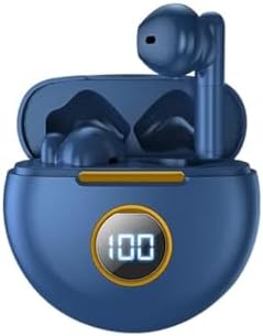Advanced Bluetooth 5.1 Waterproof Earbuds with Built-in Microphone – IPX7 Rated In-Ear Headphones for Active Lifestyles, Enhanced Sound Quality, and Seamless Connectivity – USB-C Charging Case with LCD Display – Ideal for Android & i OS Users (Blue) – Experience Unmatched Comfort and Durability