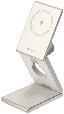 Versatile 3-in-1 Magnetic Wireless Charger for i Phone, Apple Watch & Samsung Galaxy – Travel-Friendly Foldable Charging Station with Fast Charging Capability, Enhanced Compatibility & Sleek Design (White)