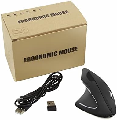 Ergonomic Left-Handed Wireless Mouse – Rechargeable 2.4 G Vertical Design with 6 Customizable Buttons and 3 Adjustable DPI (800/1200/1600) for Superior Comfort and Enhanced Productivity on PC and Laptop