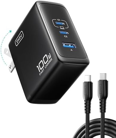 Power Up with INIU’s 100 W Ga N USB-C Charger – Ultimate 3-Port Charging Hub for Mac Book Pro/Air, i Pad Pro, Galaxy S23, and More – Fast Charge Laptops, Tablets & Smartphones Simultaneously – Compact, Foldable Design for Space-Saving Efficiency – Universal Compatibility with PD 2.0 & 3.0 – Experience Unmatched Speed and Smart Power Management for All Your Devices