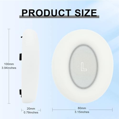 Upgrade Your Listening Experience with Premium Ear Cushions for Bose Quiet Comfort Ultra Wireless Headphones – Luxurious Memory Foam Ear Pads for Optimal Comfort, Superior Sound Isolation, Effortless Installation, and Sturdy Design in Elegant White – Ideal Accessories for Audiophiles and Content Creators