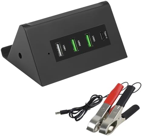 Le Motech Ultra-Fast Multi-Port USB Power Adapter – Compact 12 V/24 V to 5 V DC Converter for i Phone, Android, and Tablets – Versatile Charging Station for Travel and Outdoor Use – Reliable Power Solution with Four USB Ports for Quick Device Charging
