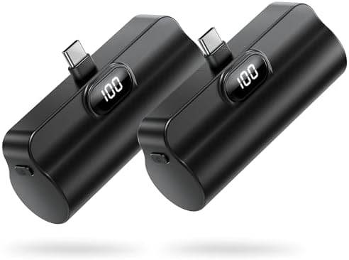 Ultra-Compact Dual USB-C Power Bank Set – 5000 m Ah Mini Charger with 22.5 W Rapid Charging for i Phone 16/15, Samsung, Google, LG, and All Android Devices – Essential On-the-Go Power Source with Superior Safety Compliance and Pocket-Friendly Design