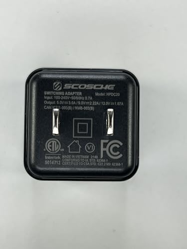 Scosche HPDC20-SP 20 W USB-C Fast Charger Mini Cube Wall Adapter – Ultra-Portable Power Delivery 3.0 for Swift Device Charging, 4 X Faster Charge Speed, Sleek Black Design for Enhanced Compatibility and Efficiency