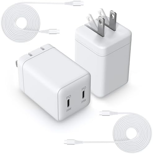 Power Up Anywhere: 20 W Dual Port Foldable Charger Bundle for i Phone 15/16 & Type C Devices – Includes 6.6 ft Fast Charging Cable for Ultimate Flexibility & Performance – Compact Design for Easy Storage and On-the-Go Convenience