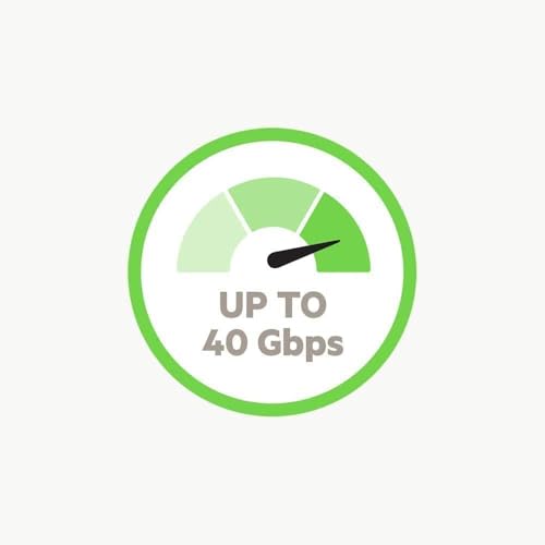 Belkin Thunderbolt 3 Cable (USB-C to USB-C) – 40 Gbps Data Transfer & 100 W Power Delivery, 1.6 ft Length – High-Speed Connection for Laptops, Tablets, and Smartphones, Sleek Black Design for Modern Tech Compatibility