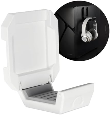 Enermax Magnetic Headset Holder with Protective Foam – Versatile Headphone Hanger for All Headset Styles – Sleek White Design, Easy Installation, Durable ABS, Supports Up to 2.2 lbs – Keep Your Audio Gear Organized and Accessible