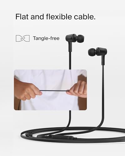 Belkin Sound Form USB-C Wired Earbuds – High-Fidelity In-Ear Headphones with Microphone for i Phone 15/16, i Pad Mini, Galaxy S25, and Google Pixel 9 – Water-Resistant Design and Ergonomic Comfort for Music Enthusiasts and Professionals – Durable Tangle-Free Cable for Everyday Durability and Convenience