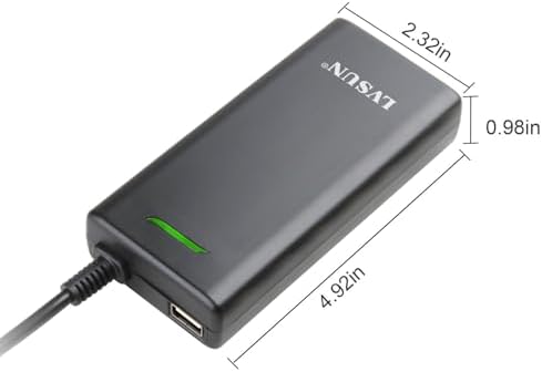 Universal 90 W Slim Laptop Charger with USB Port – Versatile AC Adapter for Dell, Lenovo, Toshiba, Acer, Asus, and More – Quick Charge Power Supply for Laptops, Tablets & Mobile Devices – Safe & Portable Design with 12 Tips and 1-Year Warranty