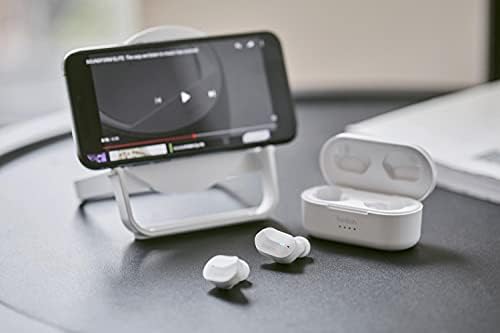 Belkin Sound Form True Wireless Earbuds – Premium Bluetooth 5.0 Headphones with Touch Controls & IPX5 Water Resistance for i Phone 14 & Galaxy S23 – Effortless Hands-Free Calling & Compact Charging Case – Stylish White Design for Active Lifestyles