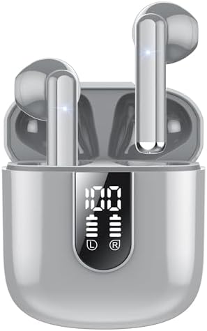 Jesebang Pink Bluetooth 5.3 Wireless Earbuds – Stylish Stereo Earphones with ENC Microphone, 30-Hour Playtime, IP7 Waterproof Rating for Gym & Outdoor Adventures, Dual LED Battery Display – Ultimate Audio Freedom on the Move