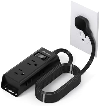 Addtam Ultra Flat Power Strip for Cruise & Travel – 5 ft Extension Cord with 6 Outlets, Compact Design for Dorms & Home Offices – No Surge Protection, Ideal for On-the-Go Charging – Lightweight & Space-Saving Solution