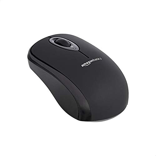 Wireless Silver Optical Mouse by Amazon Basics – 2.4 GHz Connection with USB Nano Receiver for Effortless Navigation and Ergonomic Comfort in Home & Office Use
