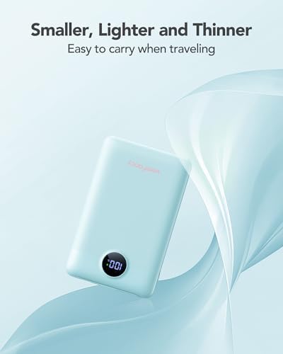 Ultra-Slim 10,000 m Ah Mini Power Bank with Built-in Cables – 22.5 W Fast Charging USB-C Battery Pack for i Phone 16/15/14 and Samsung Galaxy 24/23 – Essential Travel Charger for On-the-Go Power Needs