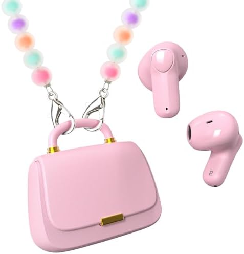 Elevate Your Audio Experience with ANCwear Bluetooth 5.3 True Wireless Earbuds – High-Fidelity 13 mm Drivers for Audiophiles, Chic Mini Handbag Charging Case, 22-Hour Playtime in Elegant Classic Pink – Ideal for Professionals and Music Enthusiasts On the Move