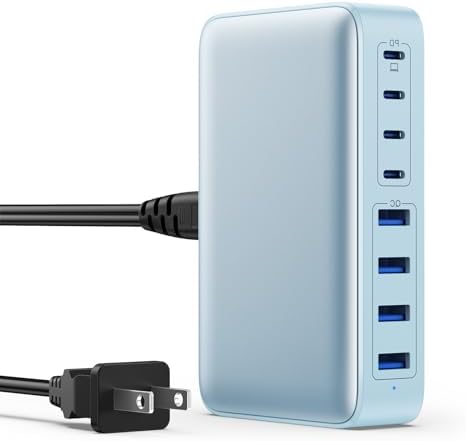 200 W Ga N III USB C Charging Hub – 6-Port Fast Charging Station for Laptops and Devices – PD 65 W Compatible with Mac Book Pro, i Pad, i Phone 15/16, Galaxy S23/S24, Steam Deck & More – Ultimate Universal Charger for Home, Office & Travel
