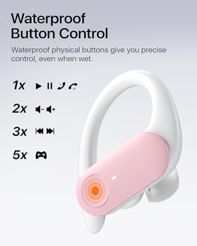 Maximize Your Fitness Journey with NS18 Wireless Earbuds – 12-Hour Playtime, Sweatproof Design, Tailored Sound via Custom App, and Robust 13 mm Bass Drivers for Deep Audio Experience, Featuring Bluetooth 5.3 for Seamless Connectivity (Black) – Ideal for Active Lifestyles and Audiophile Enthusiasts