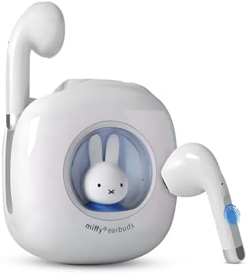 MIPOW x Miffy Bluetooth 5.3 Wireless Earbuds – Enchanting Pastel Pink Bunny Design with IPX7 Waterproof Protection for Active Lifestyles – 36 Hours of Uninterrupted Playtime & AI-Powered ENC Noise Cancellation for Superior Sound Clarity – Perfect Sport & Everyday Earbuds for All Ages