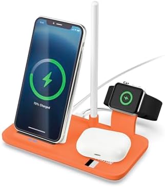 SOAR NCAA 4-in-1 Wireless Charging Docking Station: Rapid Charge Solution for i Phone, Apple Watch, Air Pods & Apple Pencil – Official NCAA Design for Ultimate Fan Experience and Device Compatibility