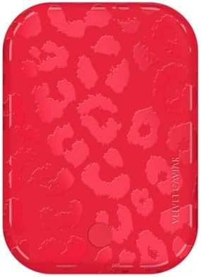 Stylish Hot Pink Leopard VELVET CAVIAR Magnetic Power Bank – Mag Safe Compatible Slim Charger for i Phone 12, 13, 14, 15 – Fast 5000 m Ah Portable Battery Pack with USB-C for Effortless Charging on the Go