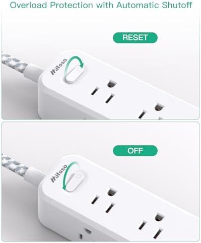 10 ft Power Strip with Surge Protection – 9 Outlets and 3 USB Ports for Fast Charging – Versatile Extension Cord for Home, Office, and Dorm Room – Safe and Efficient Multi-Device Management – Durable and Compact Design for Everyday Use