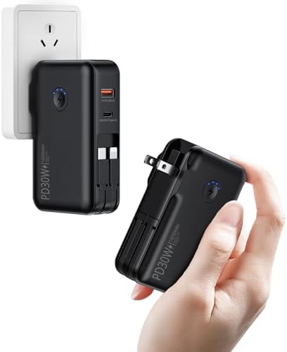 Ultimate 16,000 m Ah Portable Power Bank with Built-in AC Plug – Fast Charging for i Phone & Android Devices, Compact Design for On-the-Go Power Solutions, PD 30 W & QC4.0 Technology for Rapid Device Charging – Your Essential Travel Companion for All Electronics