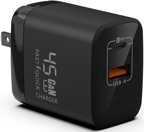 67 W Ga N Dual USB-C & USB-A Charger – Ultra-Compact Power Adapter for Fast Multi-Device Charging – Ideal Travel Companion for Laptops, Smartphones, and Tablets – Sleek White Design for Maximum Compatibility and Efficiency