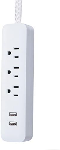Globe Electric Designer Series 3-Outlet Power Strip in Chic Rose Finish – Stylish Surge Protector with Enhanced Compatibility and Fast Charging for Modern Homes and Offices